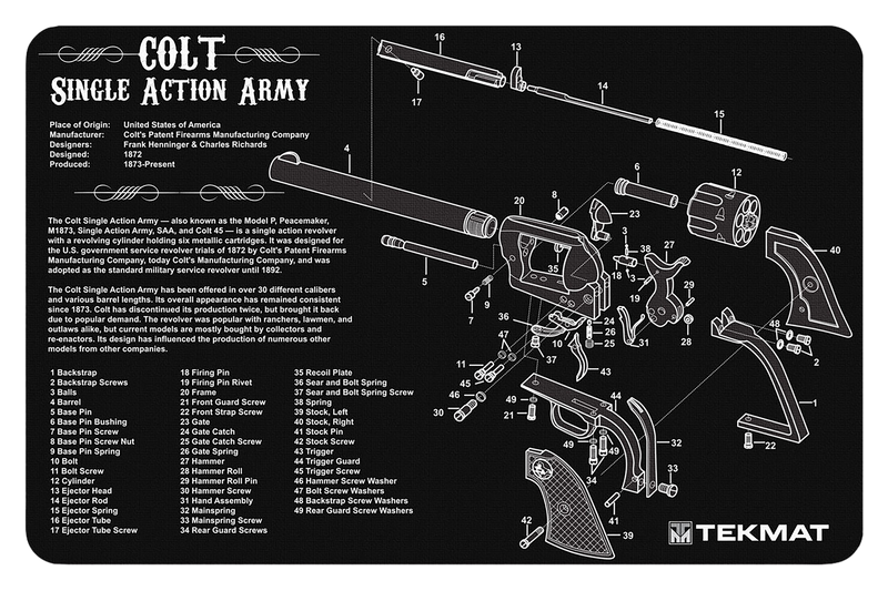 TekMat Colt Revolver Army Cleaning Mat Black/White - TEKR17SAA