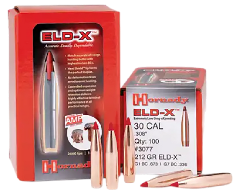 Hornady ELD-X 30 Cal .308 220 Grain Reloading Bullets - 3078