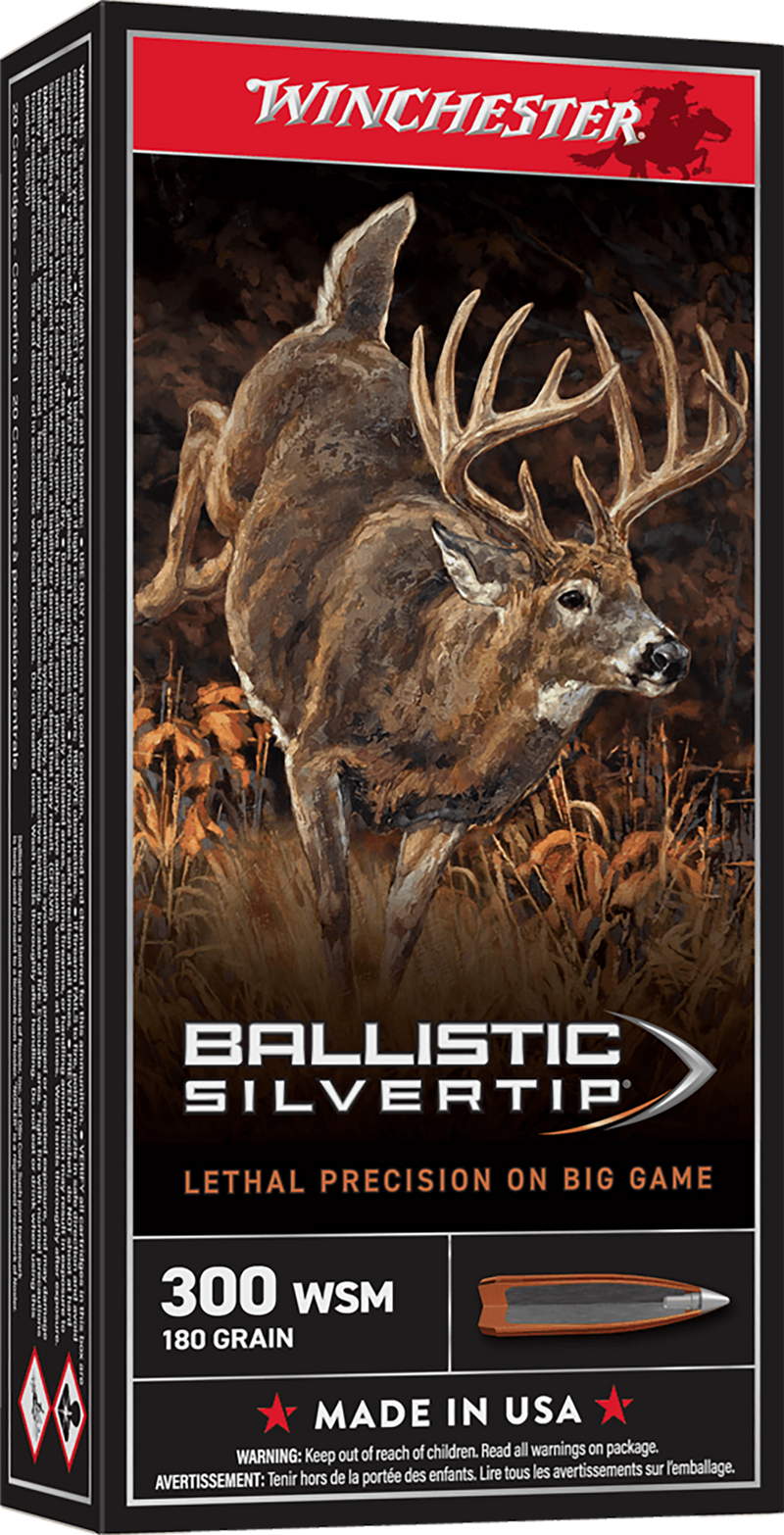Winchester Ballistic Silvertip 300 WSM 180gr Rifle Ammo, 20 Rounds - SBST300SA