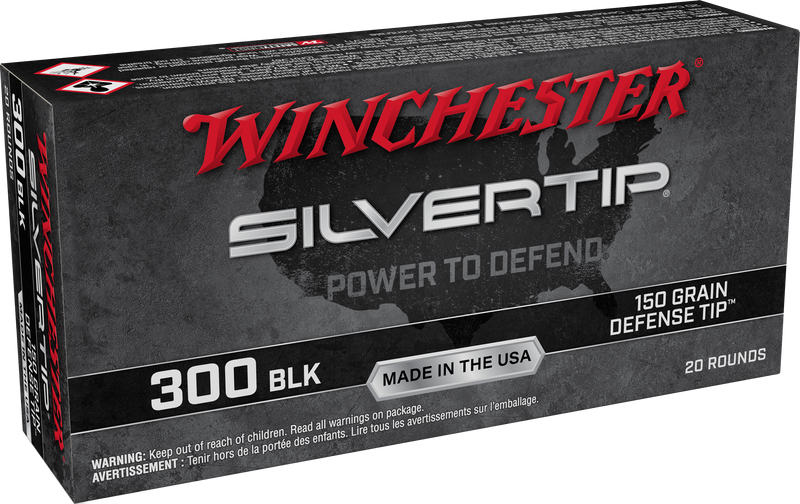 Winchester Silvertip 300 Blackout 150gr Defense Tip Rifle Ammo, 20/Box - W300ST