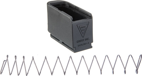 Ghost Inc. MOAB Magazine Extension for Glock 43X/48 Plus 4 Rounds, Black - GHOG43X48PLUS4