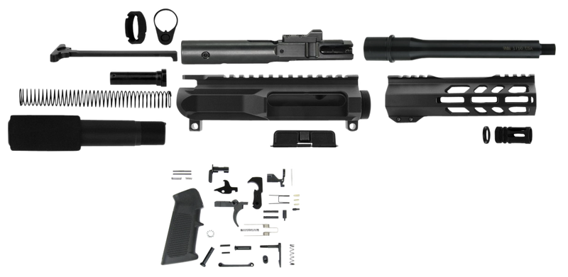TacFire AR Build Kit 9mm Luger 7.50" Barrel Black - SSPK9MMLPK7