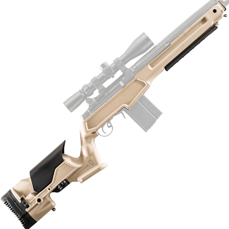 Archangel AAM1ADT Precision Stock, Desert Tan Synthetic with Adjustable Cheek Riser - AAM1ADT