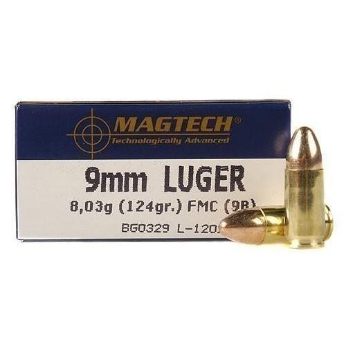 Magtech 9mm Luger 124gr FMJ Handgun Ammo, 50rd Box - 9B