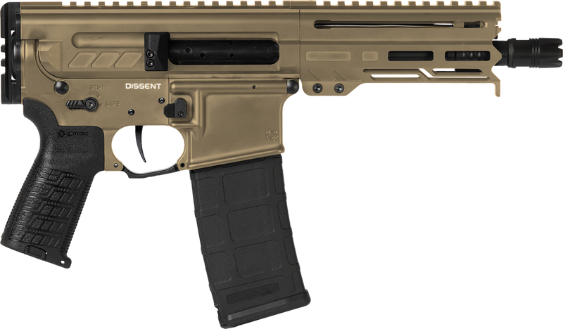 CMMG Dissent MK4 300 Blackout 6.5" 30+1rd Pistol, Coyote Tan Cerakote - 30A0E33CT
