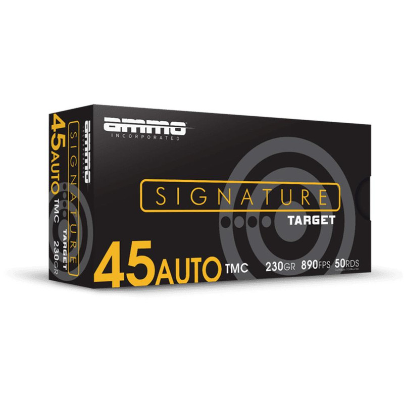 Ammo Inc Signature .45 ACP 230gr TMJ 50rd Handgun Ammo - AI 45230TMCA50