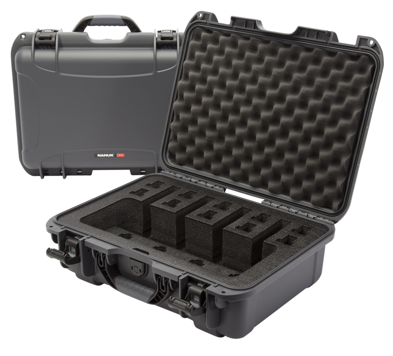 Nanuk 925 4-Up Handgun Case, Waterproof Graphite Resin - 9254UP7