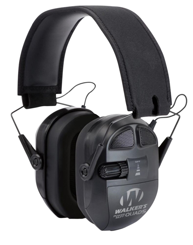 Walker's Ultimate Power Quad Muff Electronic Earmuff, Black - GWPXPMQB