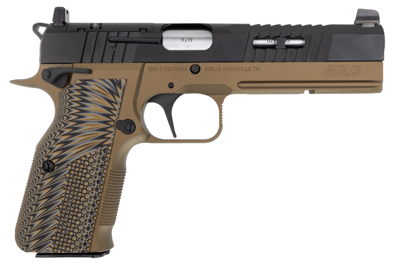Inglis 2035 9mm 4.7" 15rd Pistol, Black/Bronze - 1200014
