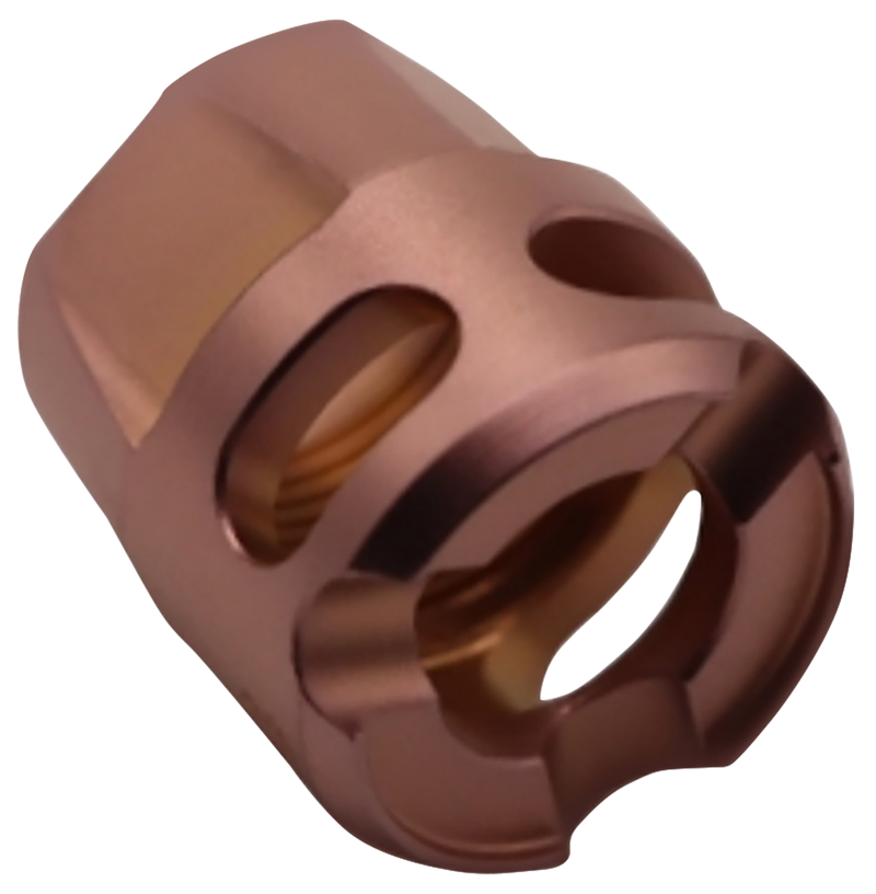 True Precision Y-Type Micro Compensator, 9mm/380 ACP, Copper PVD, 1/2"x28 - TPYMICROC