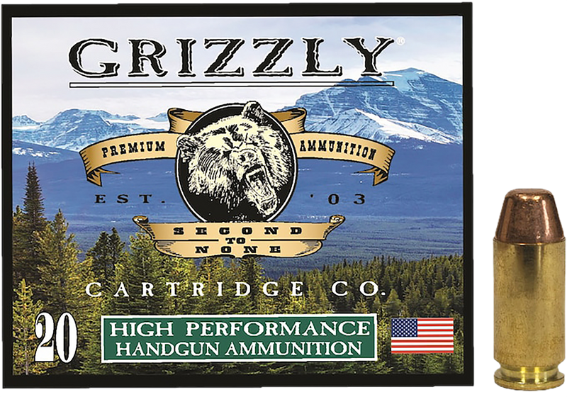 Grizzly Ammo 40 S&W 200gr Full Metal Jacket Flat Point Handgun Ammunition, 20 Rounds Per Box - GC40SW5