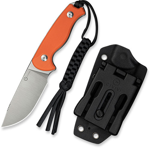CIVIVI Timberbark 3.2" Fixed Blade Knife Orange/Satin G10 - C230942