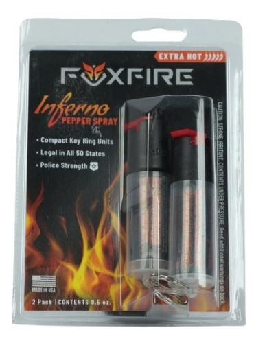 Fox Labs Foxfire Inferno Pepper Spray Twin Pack Keyring - FF15102PK