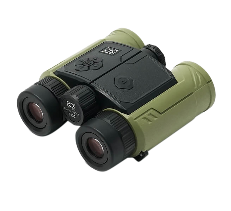 RIX Optics MK-R3000 8x32 Digital Crosshair Reticle Rangefinding Binoculars, Black/Green - MKR3000