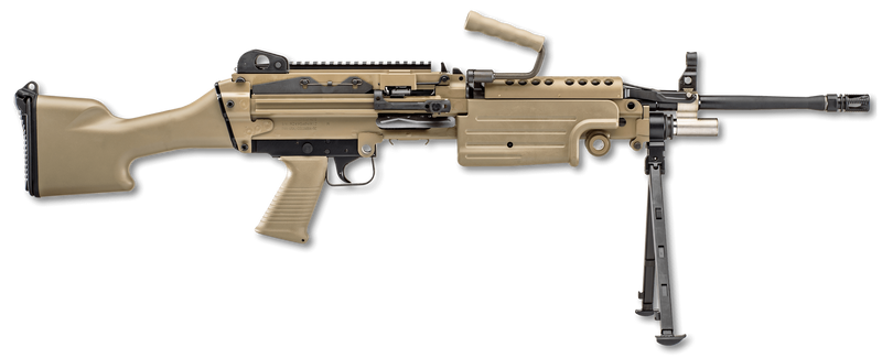 FN M249S 5.56 NATO 18.5" 30rd/200rd Belt-Fed Semi-Auto Rifle, Flat Dark Earth - 46100170