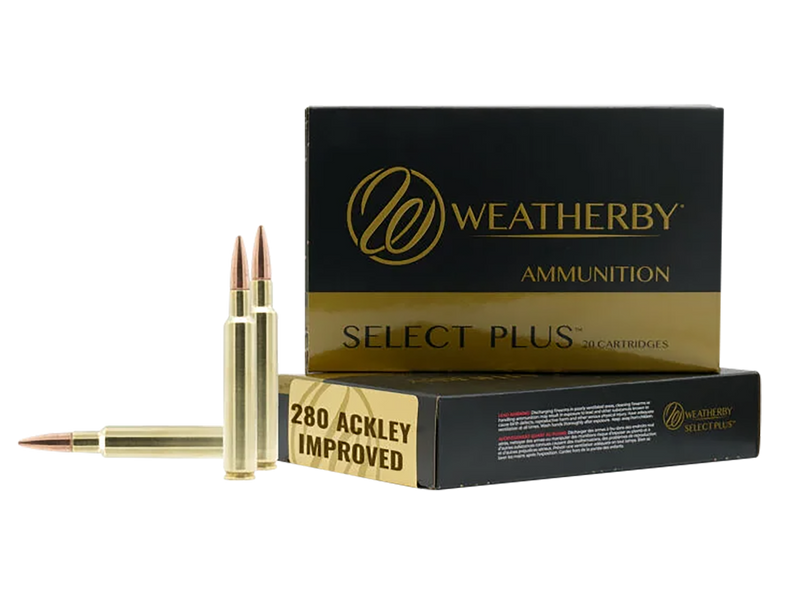 Weatherby Select Plus .280 Ackley Improved 168gr JHP Rifle Ammunition 20/Box - R280A168CHH