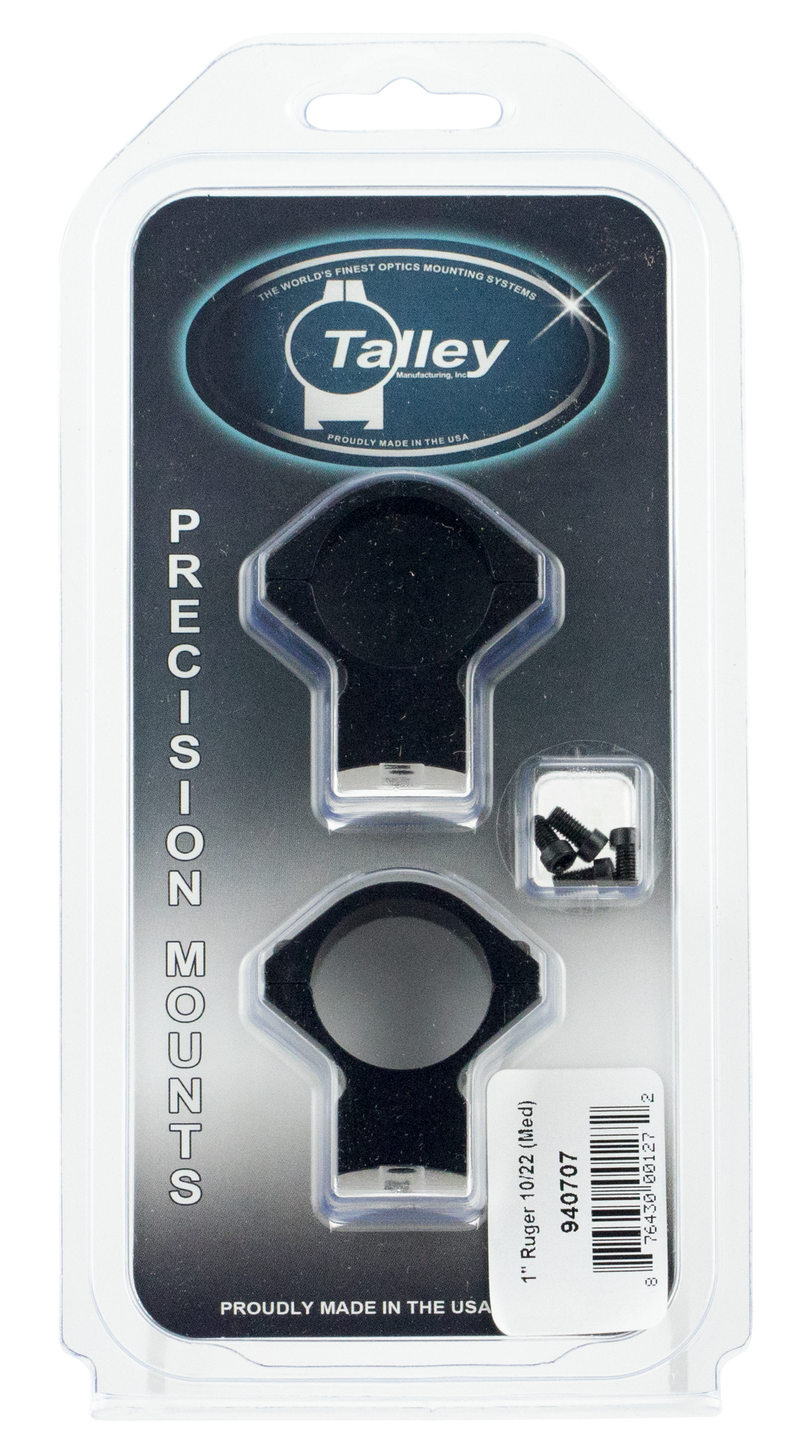 Talley Scope Mount/Ring Combo 1" Medium Rings Ruger 10/22, Black - 940707