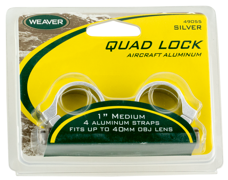 Weaver Quad Lock Detachable Rings, 1" Medium, Silver - 49055