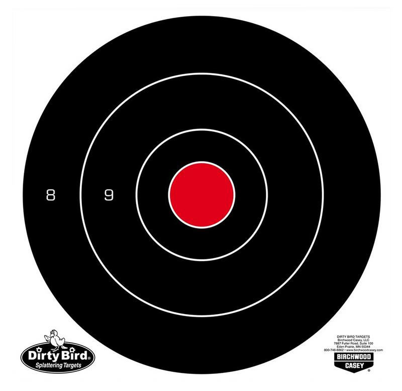 Birchwood Casey Dirty Bird 8" Bull's-Eye Target, Black/White - 35825