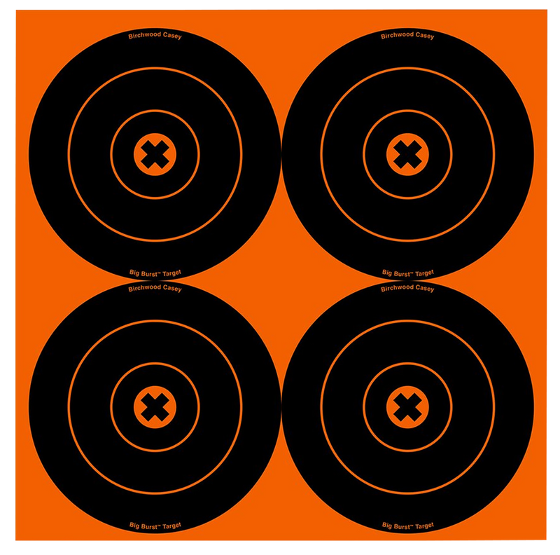 Birchwood Casey Big Burst Revealing Target 6" Black/Orange 12 Pack - 36612