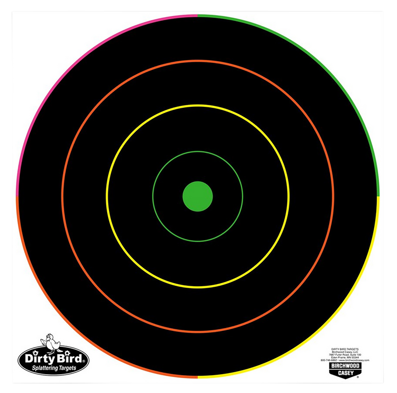 Birchwood Casey Dirty Bird 12" Bullseye Multi-Color Splattering Targets - 10 Pack - 35830