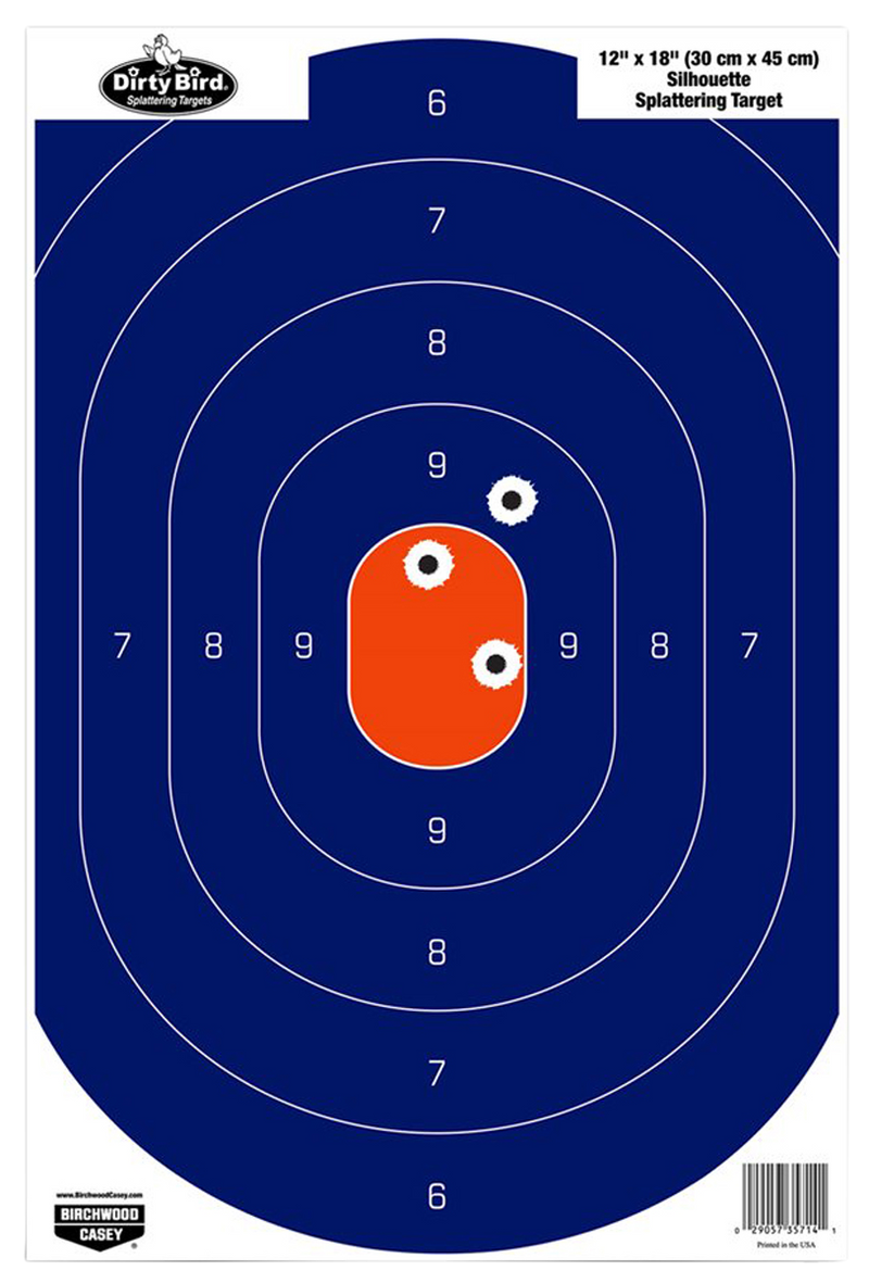 Birchwood Casey Dirty Bird Silhouette Target, Blue/Orange - 35718