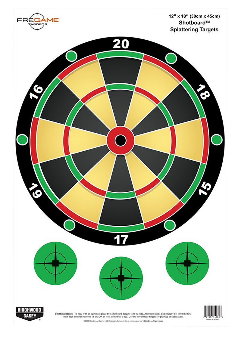 Birchwood Casey Pregame Shotboard Paper Targets, Multi-Color - 35562