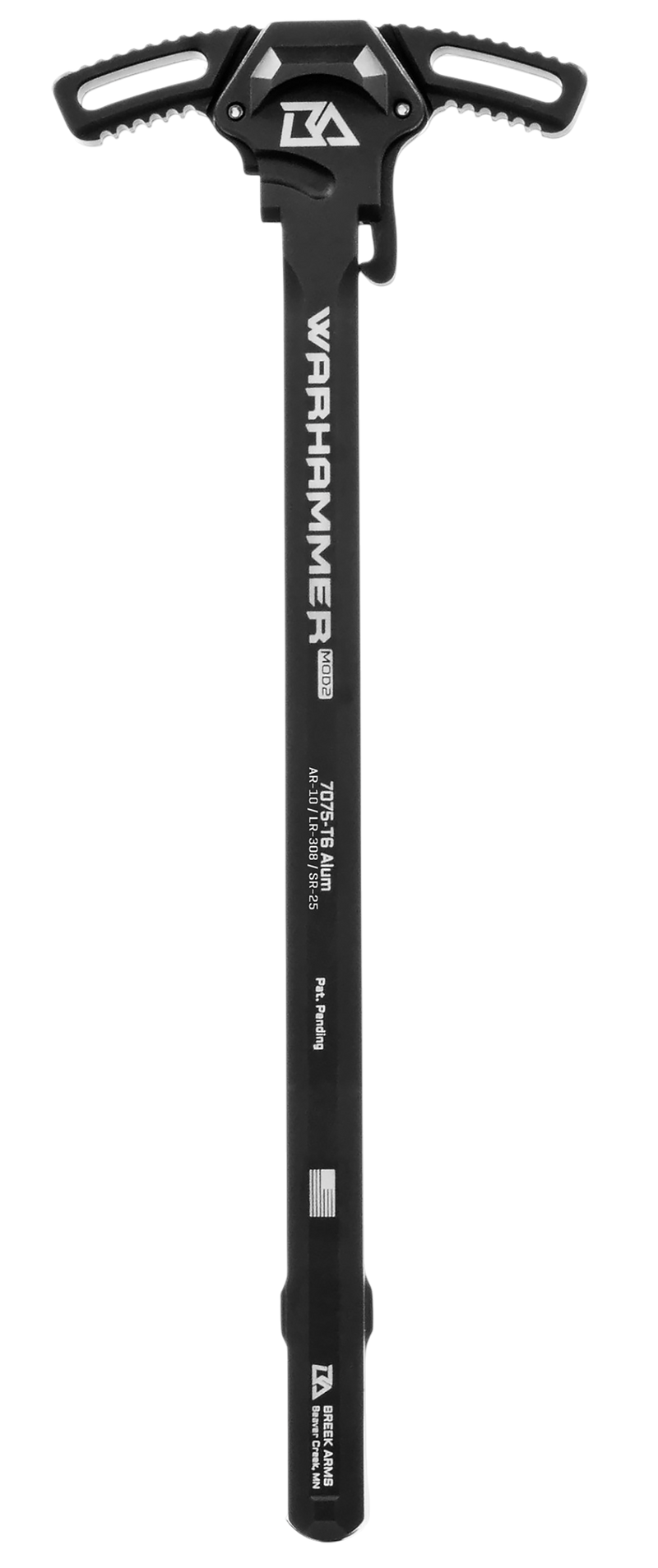 Breek Arms Warhammer Mod2 Ambidextrous Charging Handle, AR-10/.308, Black - BRK530