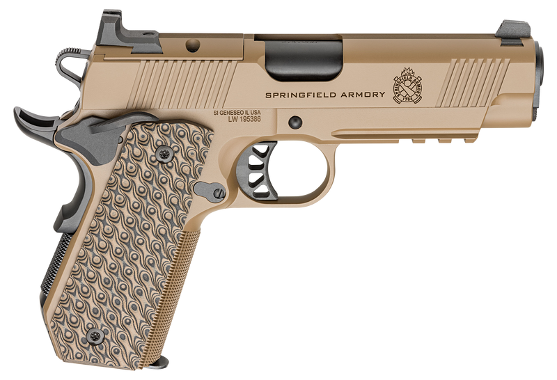 Springfield 1911 TRP AOS 9mm 4.25" 9rd Pistol, Coyote Brown Cerakote - PC9127LRCBCCAOS