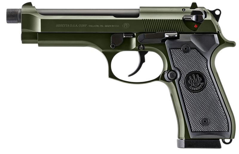 Beretta 92FS 9mm 5.1" 18+1 Pistol, OD Green Cerakote - J92F300GRTB18