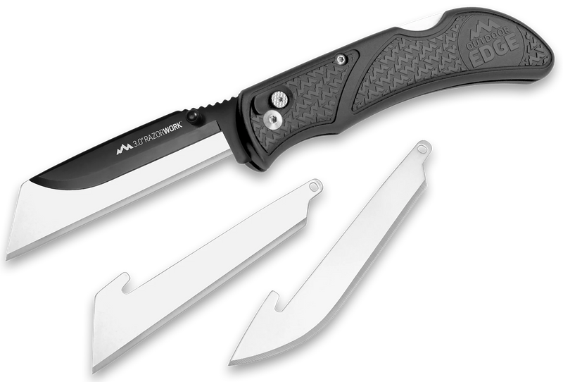 Outdoor Edge RazorWork 3" Folding Knife Combo Set, Gray - RW3060C