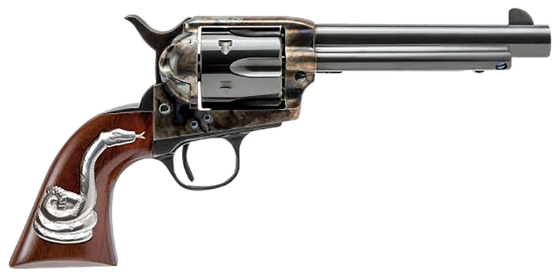 Cimarron Man With No Name 45 Colt 5.5" 6rd Revolver, Blued with Walnut Snake Inlay - MP411SS01