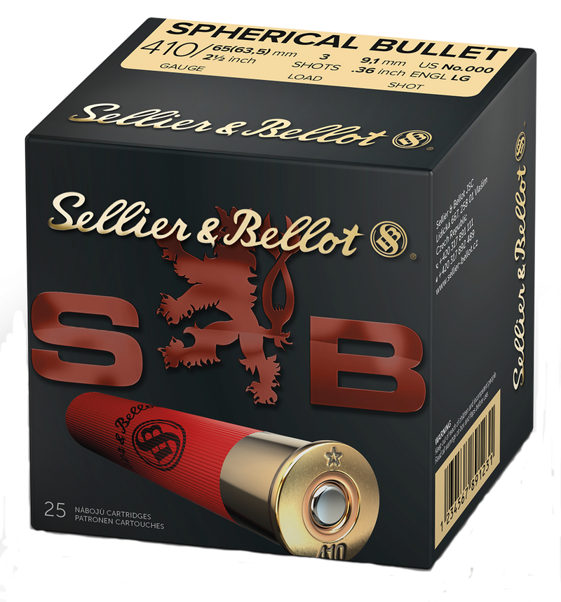 Sellier & Bellot Plastic .410 Bore 000 Buck 3 Pellets 25 Round Box - SB410A