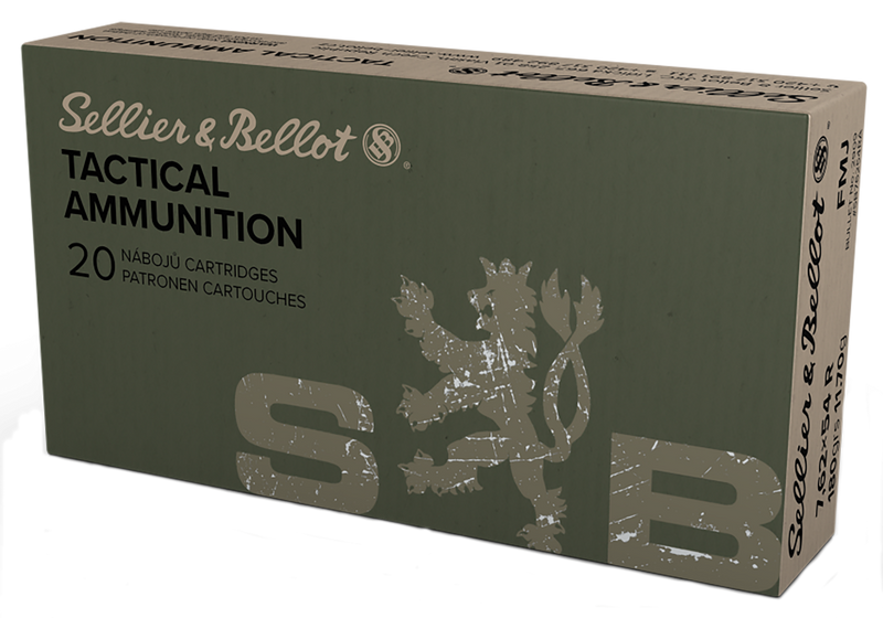 Sellier & Bellot 7.62x54mmR 180gr Full Metal Jacket Rifle Ammo, 20rd Box - SB76254RA
