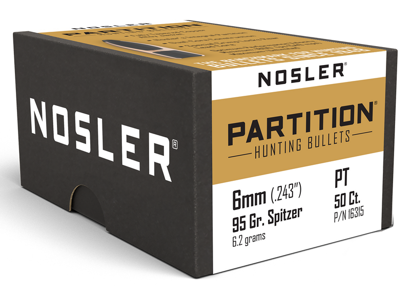 Nosler Partition 6mm 95gr Rifle Bullets 50/Box - 16315