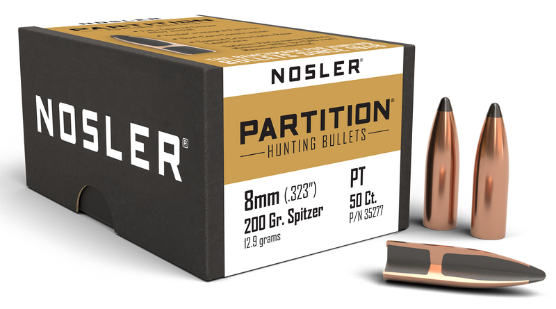 Nosler Partition 8mm 200gr Spitzer Rifle Bullets - 35277