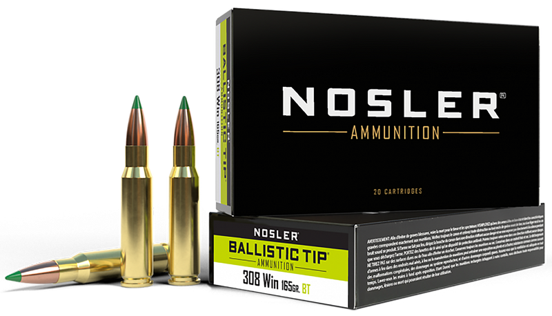 Nosler Ballistic Tip 308 Win 165gr Spitzer Hunting Ammunition 20rd Box - 40063