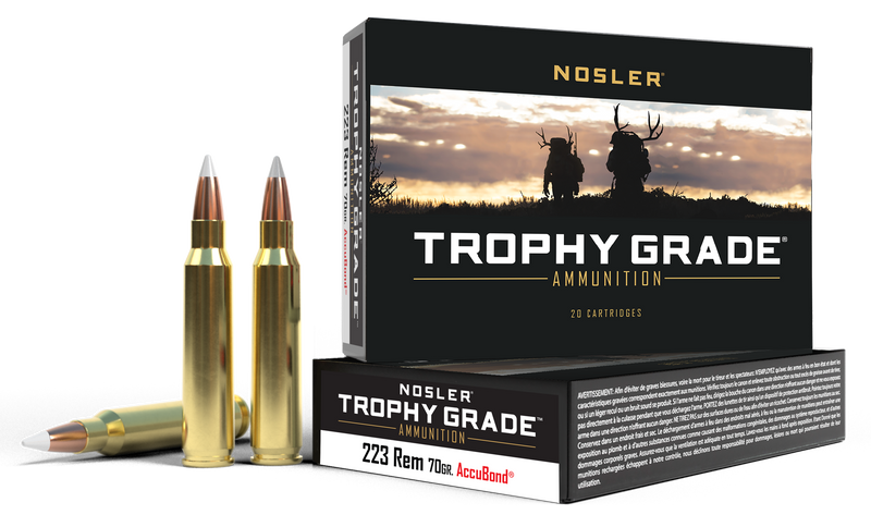 Nosler Trophy Grade 223 Rem 70gr AccuBond Soft Point Rifle Ammunition - 61036