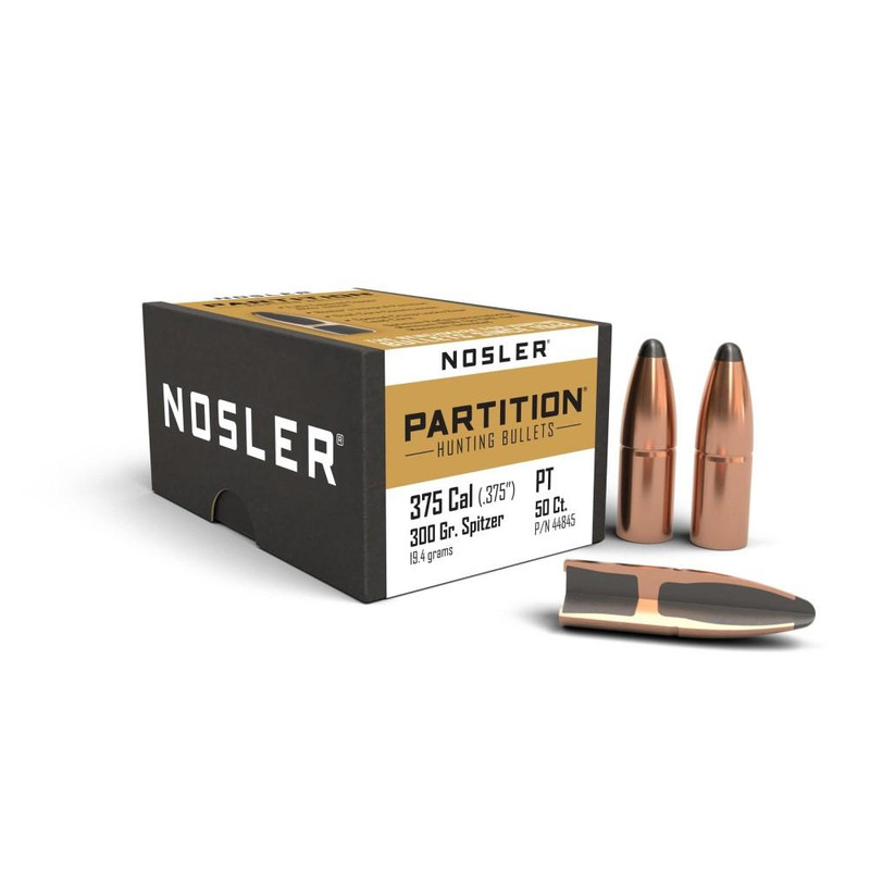 Nosler Partition Rifle Bullets .375 Caliber 300 gr SPT 50/ct - 44845