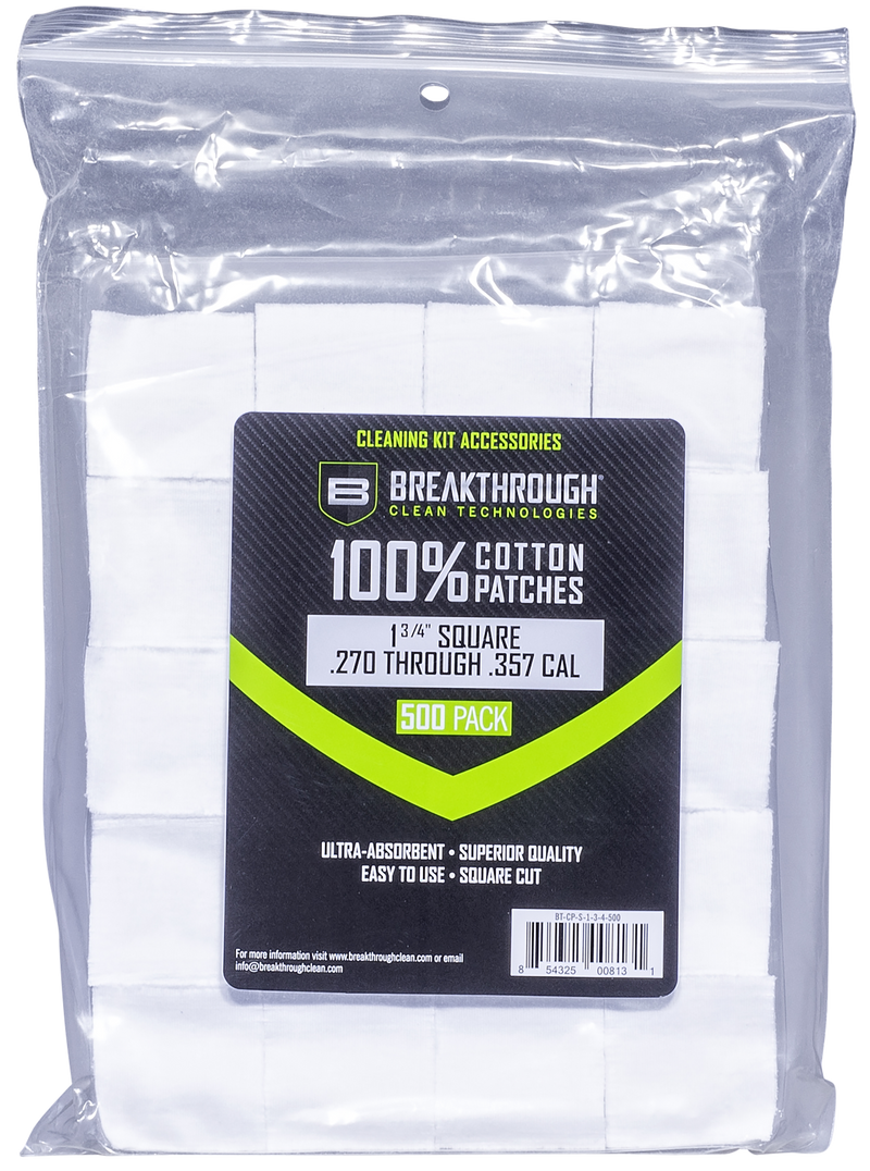 Breakthrough Clean Square Cotton Patches 1.75" - 500 Count - BTCPS134500