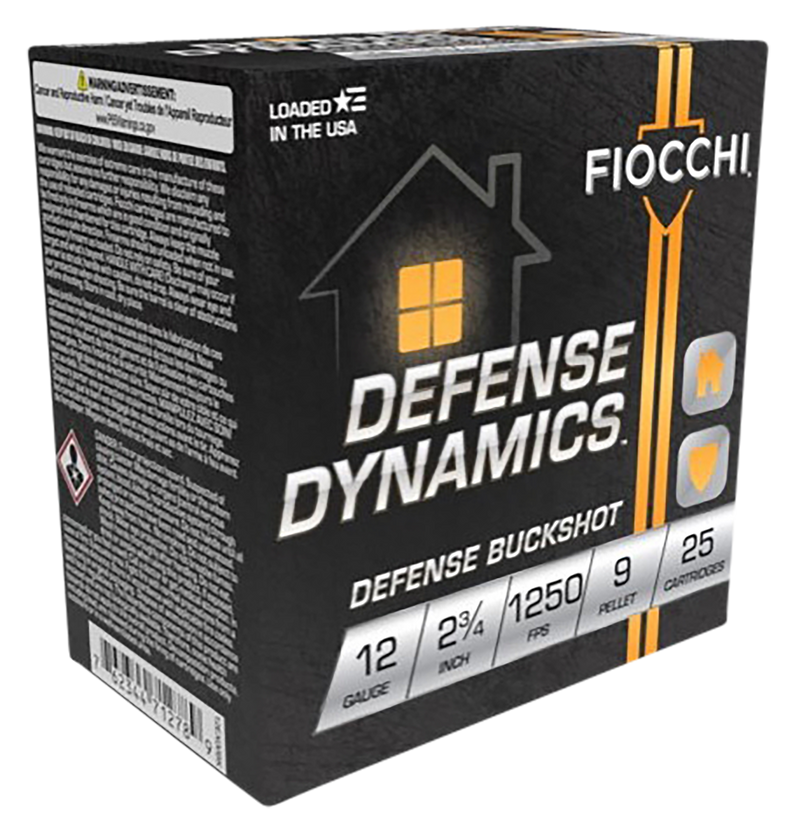 Fiocchi Defense Dynamics Plastic 12 Gauge #1 Buck 25 Round Box - 12EX9P
