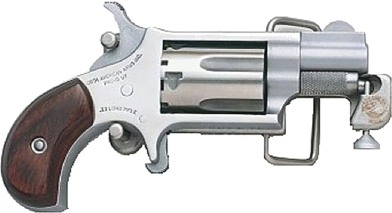 North American Arms Mini Revolver 22 Magnum 1-1/8" 5rd Revolver, Stainless Steel with Belt Buckle - NAA 22MSBBS
