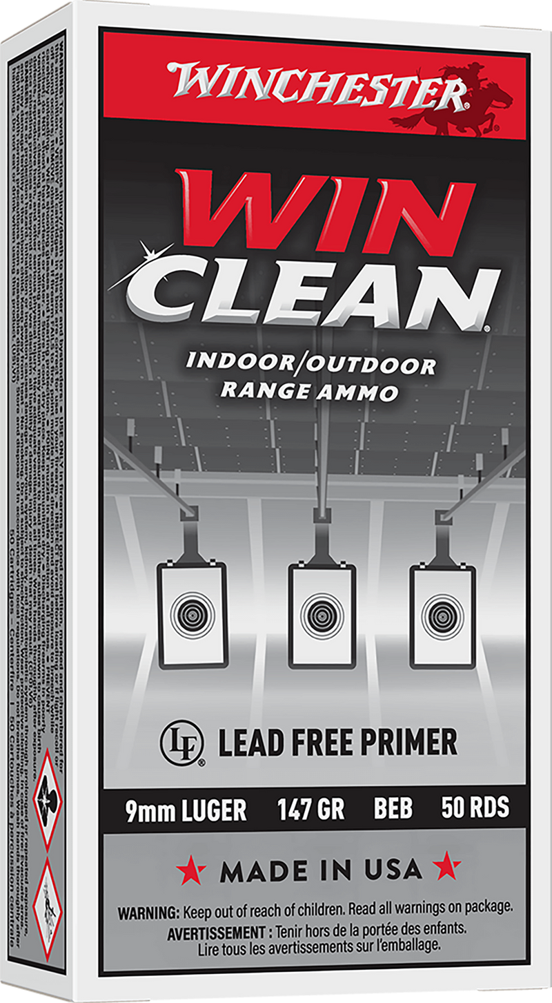 Winchester Super X 9mm Luger 147gr Winclean Brass Enclosed Base Handgun Ammo, 50rd Box - WC93