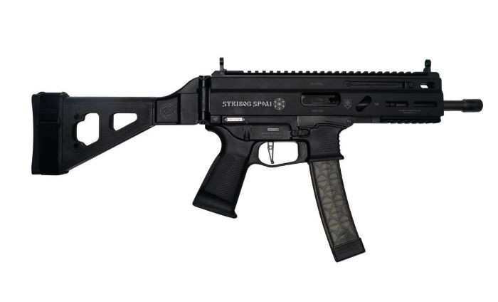 Grand Power Stribog SP9A1 9mm 8" 30rd Pistol, Black - 850003223056