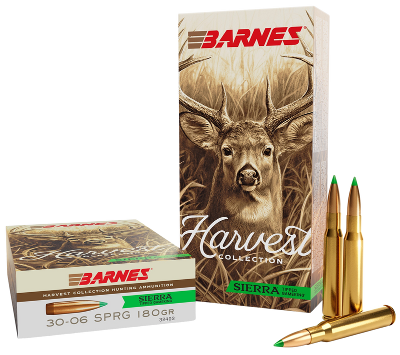Barnes Harvest 30-06 Springfield 180gr Sierra Tipped GameKing Rifle Ammo, 20 Round Box - 32403