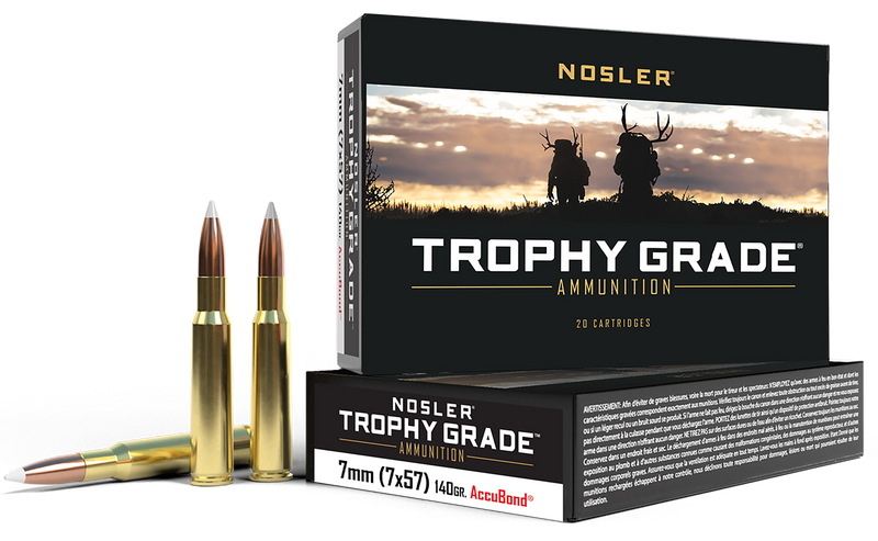 Nosler Trophy Grade 7x57mm Mauser 140gr AccuBond Rifle Ammunition, 20 Rounds - 47118