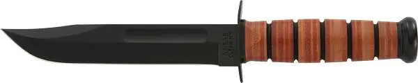 KA-BAR US Navy Fighting/Utility Knife 7" Clip Point Blade with Leather Sheath - 1225