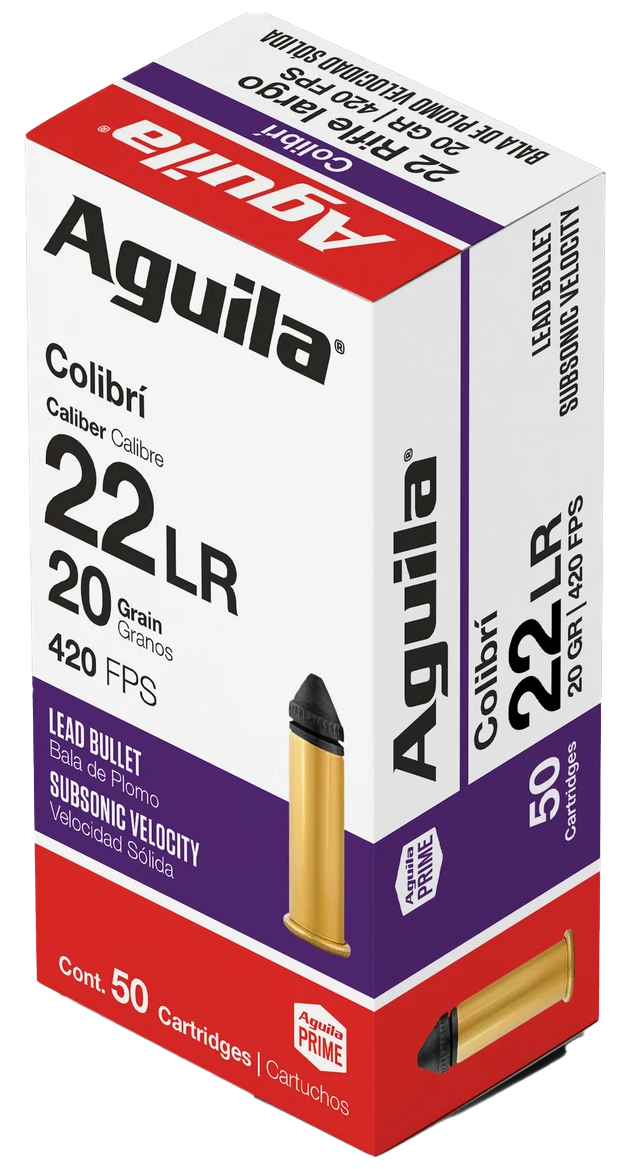 Aguila Brass .22 LR 20gr Lead 50 Round Box - 1B220337