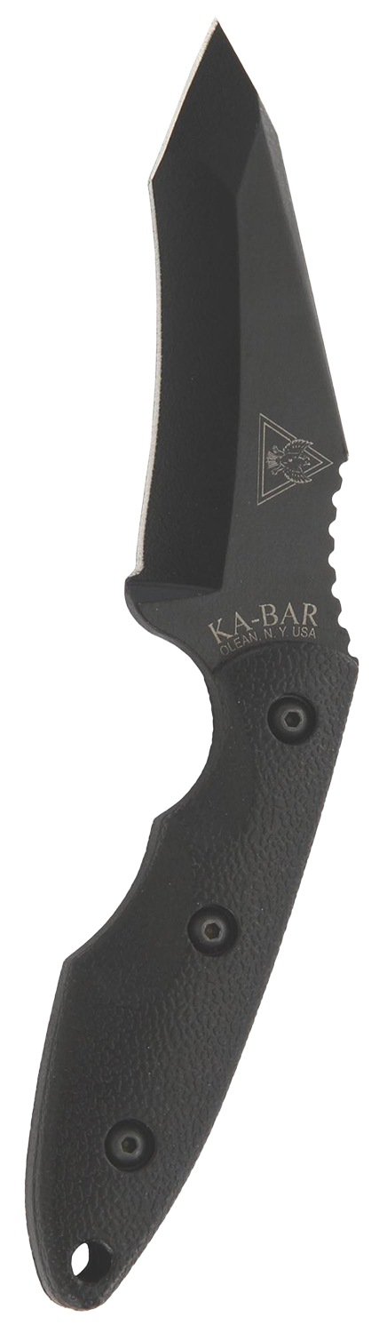 KA-BAR TDI Hell Fire 3.56" Fixed Recurve Tanto Plain Blade Black - 2486