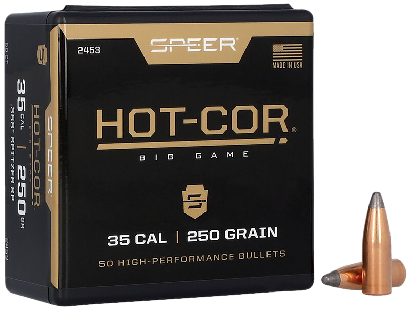 Speer Hot-Cor .358 250 gr Spitzer Soft Point Rifle Hunting Bullets - 2453